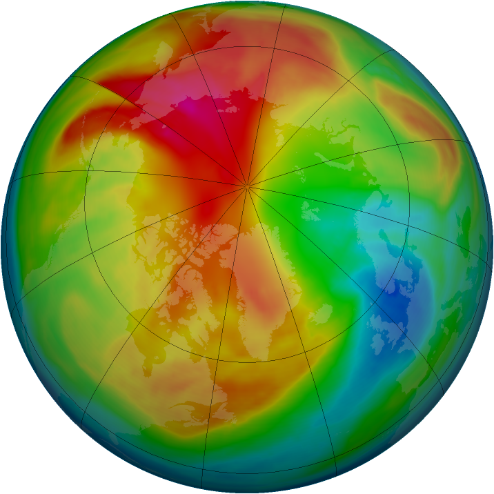 Arctic ozone map for 21 February 2008
